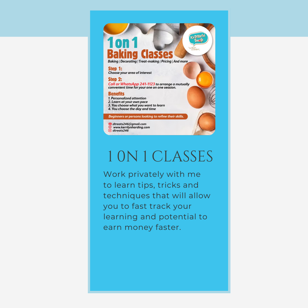 1 on 1 Baking Classes