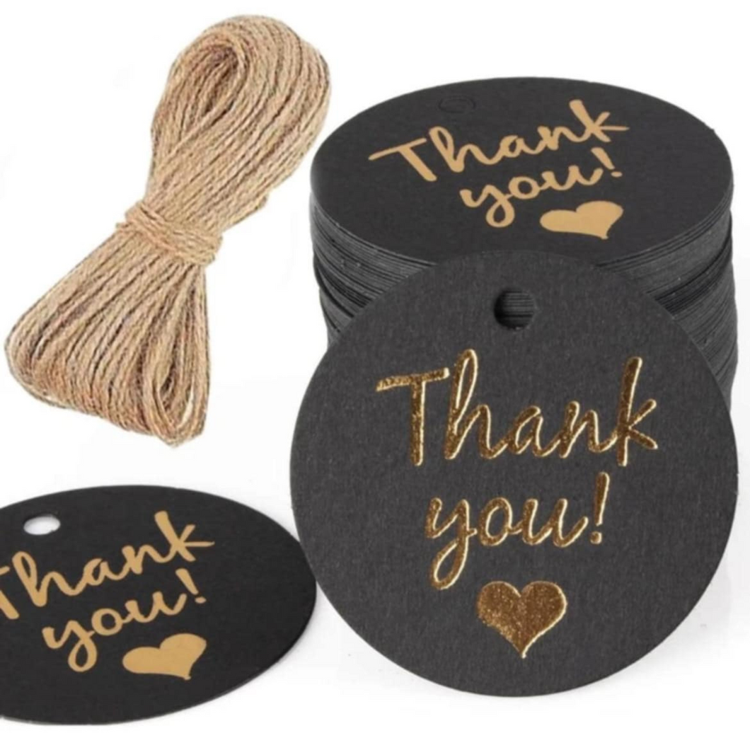 Thank you tag w/string (25 tags and 25 string)