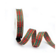 Plaid xmas ribbon (25yds) 5/8