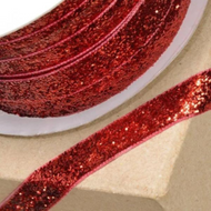Red glitter ribbon (1/8 inch, 3yds)