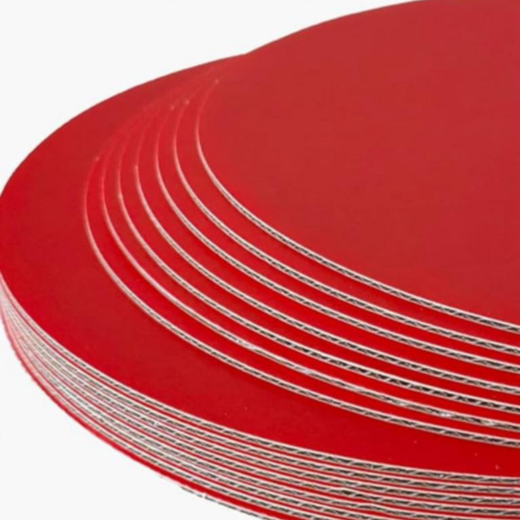 Red Circular Cake Board 10