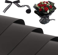Black flower wrapping paper