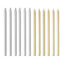 Load image into Gallery viewer, Gold and Silver Candle Set (12 pieces)
