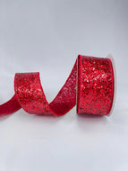 Red sequin wired ribbon (1.5